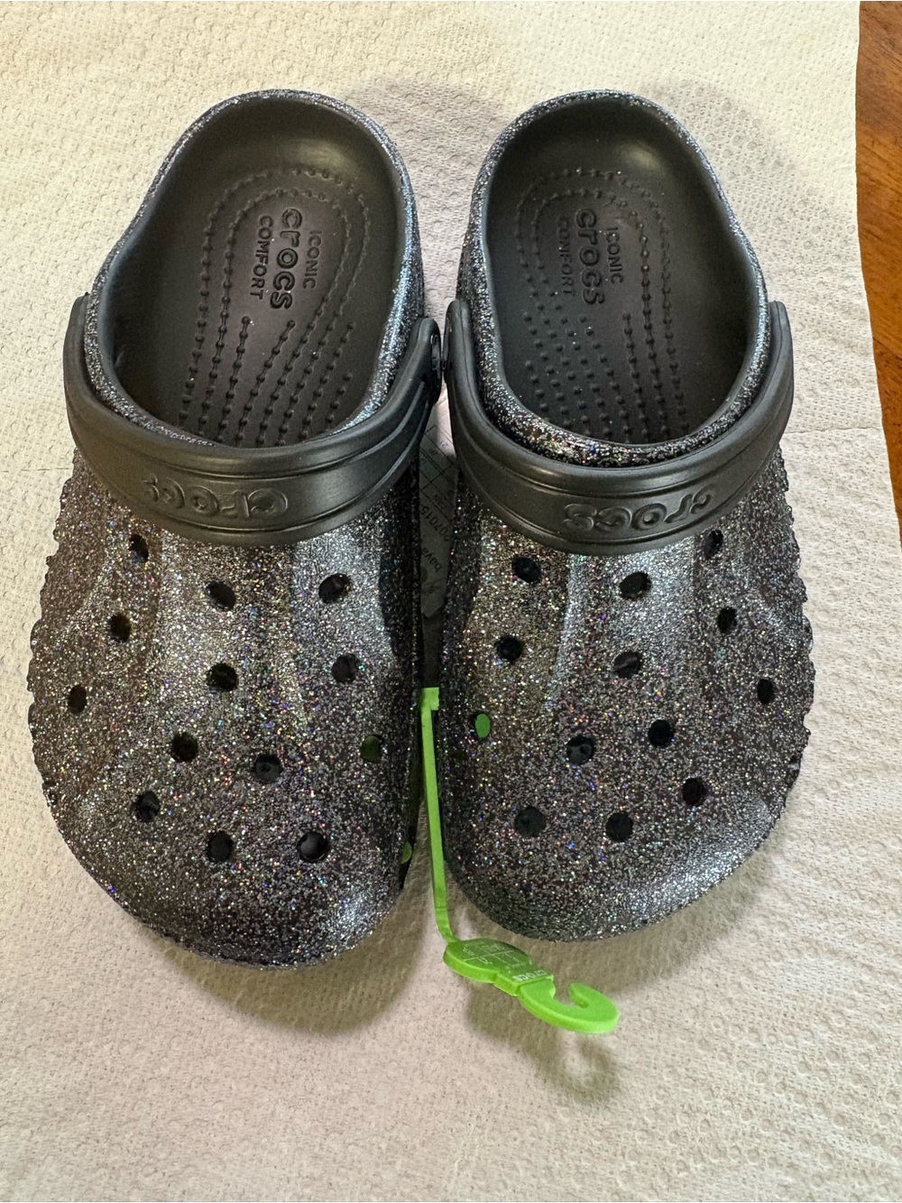 CROCS Kids Glitter  in Black with glitter